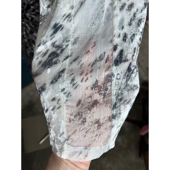 Christopher & banks knit top velour sheer white black - Picture 7 of 11